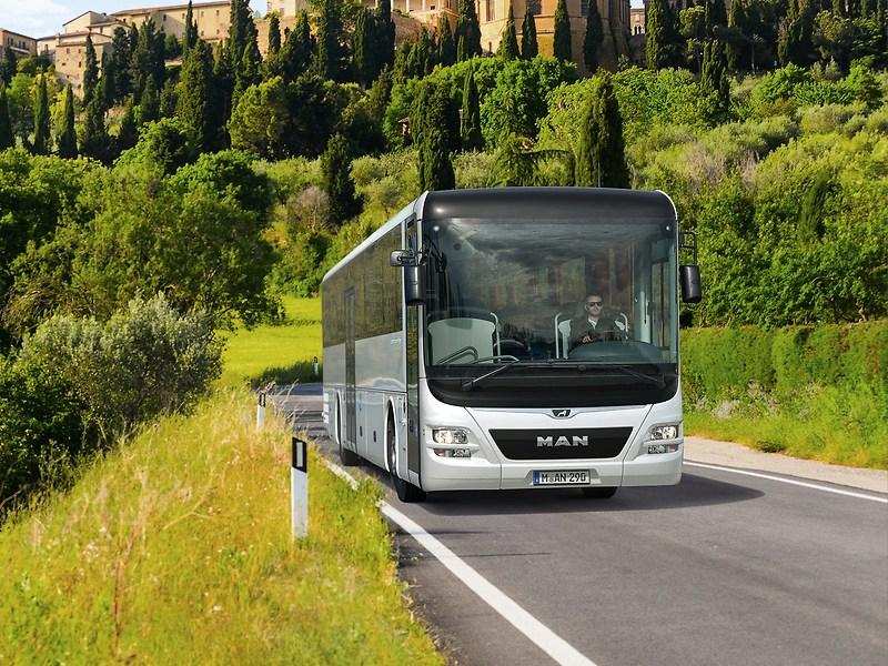 The MAN Lion&rsquo;s Intercity in action as intercity bus