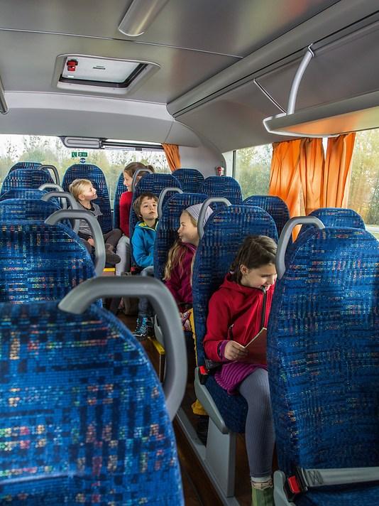 Bright colour scheme in the interior of the MAN Lion&rsquo;s Intercity