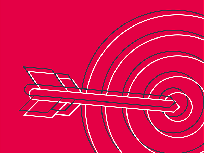 Graphic with an arrow hitting a target