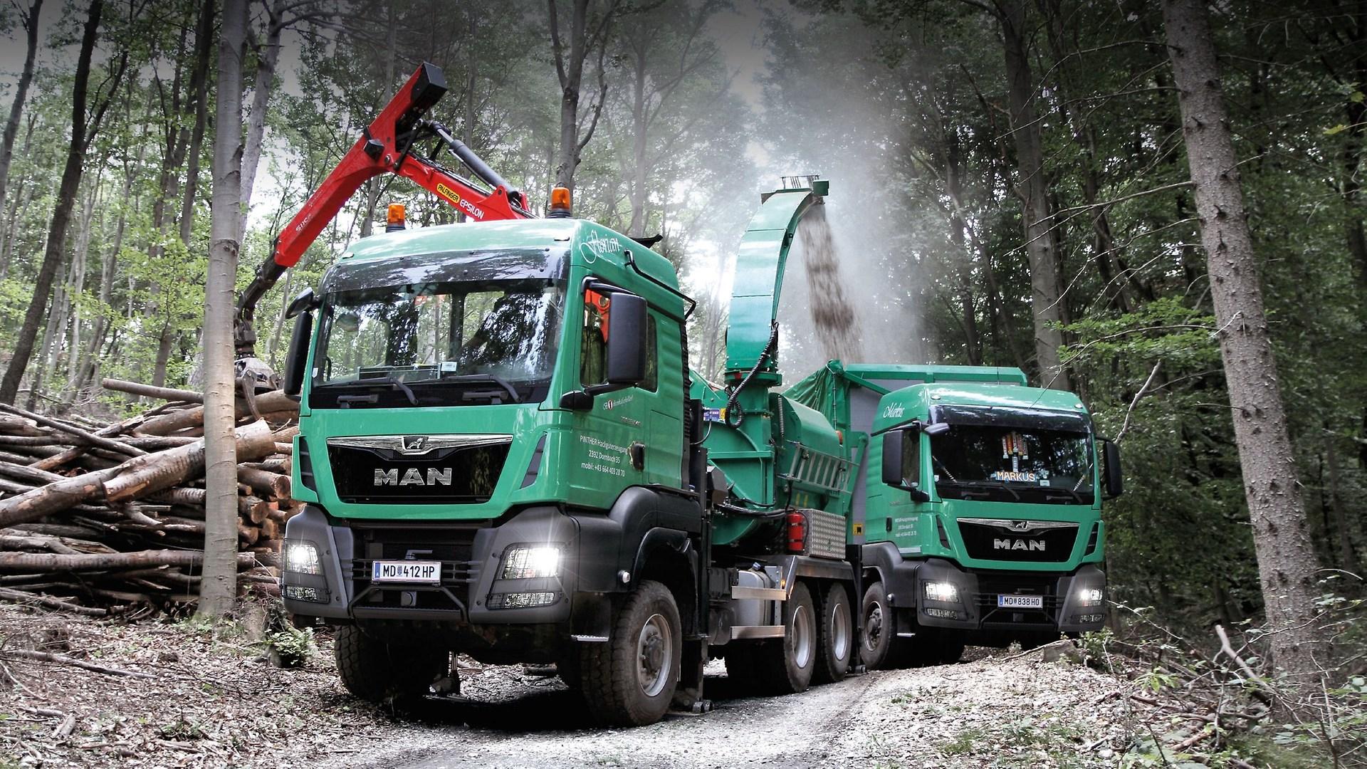 MAN special vehicles for agricultural and forestry applications.